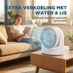 Mini Aircooler – Persoonlijke Luchtkoeler met Ice Box – Draagbare Ventilator & Luchtbevochtiger – Oplaadbaar – 3 Snelheden – 7 Kleuren LED – Fluisterstil — thumbnail 4