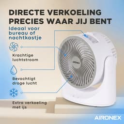 Mini Aircooler – Persoonlijke Luchtkoeler met Ice Box – Draagbare Ventilator & Luchtbevochtiger – Oplaadbaar – 3 Snelheden – 7 Kleuren LED – Fluisterstil — thumbnail 5
