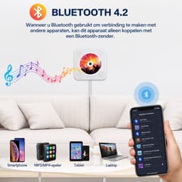 CD Speler - Met FM-Radio/Bluetooth/USB - Luidsprekers - Monteerbaar op de Muur - Voor Volwassenen en Kinderen — thumbnail 5