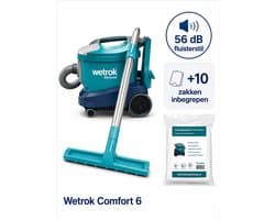 Wetrok Comfort 6 Professionele Stofzuiger, Krachtige Zuigkracht, Vermogen – 900W – Zeer Stil (56 dB) – 12 m Kabel – Industriële Stofzuiger – Incl. 10 gratis stofzuigerzakken