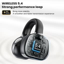 Open-Ear koptelefoon, 5.4-hoofdtelefoon, open-ear clip-on sportoortjes, taalvertaling, 50 uur speeltijd met ENC, touchscreen Open Ear Oordopjes (Zwart) — thumbnail 3