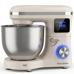 Vivid Green 2000W Keukenrobot - 6.2L - Display & Instelbare Timer - Mixer met Mengkom - Keukenmachine - Keukenmixer - Creme — thumbnail 1