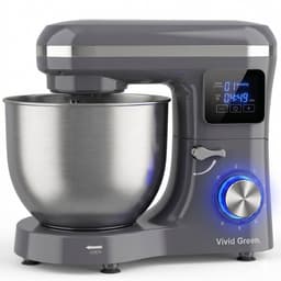 Vivid Green 2000W Keukenrobot - 6.2L - Display & Instelbare Timer - Mixer met Mengkom - Keukenmachine - Keukenmixer - Grijs — thumbnail 1