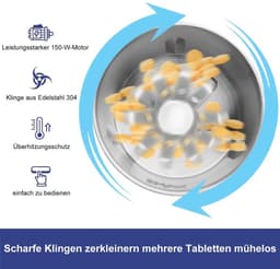 Koffiemolen, elektrische koffiemolen, roestvrijstalen koffiemolen, geschikt voor koffiebonen, specerijen en granen, Europese standaard 220V — thumbnail 5