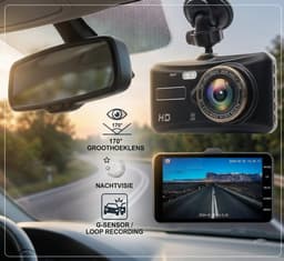 Dual Dashcam voor Auto - Voor en Achter - Full HD - Parkeermodus - 170° wijdhoeklens — thumbnail 1