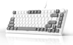 Ajazz AK820 – Mechanisch Toetsenbord 75% – Bedraad USB-C Gaming Keyboard – Hot Swap – Compact QWERTY – 82 Keys – Wit/Grijs — thumbnail 2