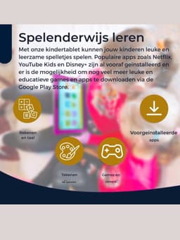 Aurixi® Kindertablet Deplay - Kinder Tablet Deplay - Kindertablet Deplay Pro - Roze - 23cm x 13cm x 1cm — thumbnail 2
