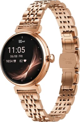 Kiraal Glimmer - Stijlvolle Smartwatch - Dames Smartwatch - Full-touch Scherm- Android & iOS - Goud — thumbnail 1