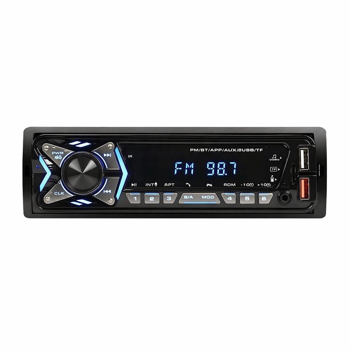 Autoradio met Bluetooth voor alle auto's - USB, AUX en Handsfree - Afstandsbediening - Verlicht - Enkel DIN Auto Radio met Ingebouwde Microfoon — afbeelding 1