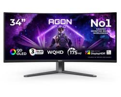 AOC AGON PRO AG346UCD - Ultrawide Curved OLED Gaming Monitor - HDR400 - 175hz - 34 inch