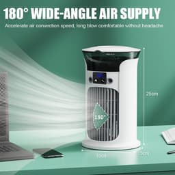 VHV - Mini airco - Luchtkoeler - Mobiele airco - Draagbare verdampingskoeler - Met ventilator bevochtiger nachtlicht - Voor bureau slaapkamer en camping — thumbnail 5