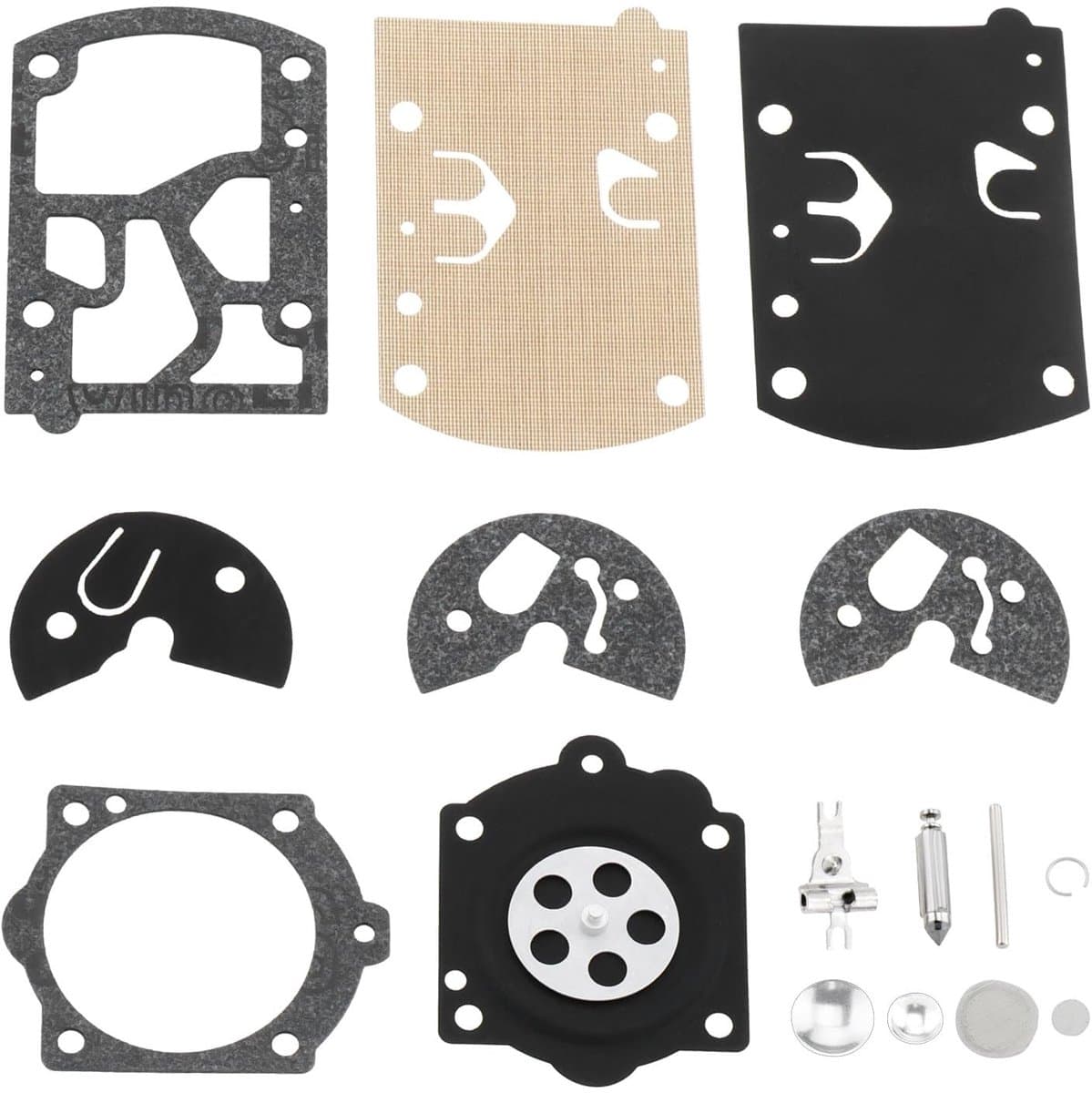 Dailygoods- Carburettorkit 1 Set - Compatibel met Walbro/Husqvarna - Kunststof/Papier/IJzer - Flexibel Membraan - Grasmaaier/Kettingzaag - Carburateurkit — afbeelding 1