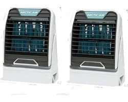 2 stuks Arctic air Go voordeelset - luchtkoeler - aircooler - ventilator - oplaadbaar - mobiele aircooler - 2 standen - ophangen en staand - 2 stuks