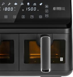 Dubbele Heteluchtfriteuse - Airfryer Duo - Gezond Koken - Twee Manden Tegelijk - 8 Liter - Zwart — thumbnail 2