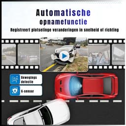 QUOVO® Dashcam voor Auto voor en Achter - Achter Draadloos - HD Night Vision - Zwart - 7cm x 15cm x 11cm — thumbnail 3