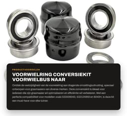 Dailygoods- Voorwielring - Dragende Omzettingsuitrusting - Conversiekit - Compatibel met Craftsman/Poulan/Husqvarna/Jonsered - Metaal/Rubber - Inhoud: 1 set - Wielbus — thumbnail 1