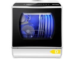 Compacte Vaatwasser - Tafelmodel Afwasmachine - Keuken Reinigen - Dubbele Watertoevoer - 4 Couverts - Wit