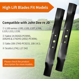 Grasmaaier Bladen - Vervangende Bladen - Gazon Onderhoud - High Lift Ontwerp - 42 inch Deck - Zilver — thumbnail 5