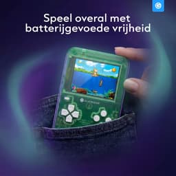 Retro Arcade Spelcomputer - Game Console - 150 Spellen - Mini Speelcomputer met Spelletjes - Handheld voor Vakantie - Onderweg in de Auto - Cadeau Jongens en Meisjes - voor Kinderen Leeftijd 3, 4, 5, 6, 7, 8, 9, 10, 11, 12, 13+ - Silvergear - Groen — thumbnail 2