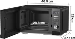 Heinner Vrijstaand Magnetron 25L – 800 W – 5 Vermogensniveaus – 8 Automatische Programma’s – Ontdooifunctie – Timer – Spiegelglas – Zwart — thumbnail 3