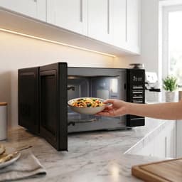 Heinner Vrijstaand Magnetron 25L – 800 W – 5 Vermogensniveaus – 8 Automatische Programma’s – Ontdooifunctie – Timer – Spiegelglas – Zwart — thumbnail 4