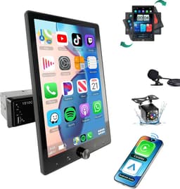 ESSGOO 1Din Autoradio - Apple Carplay & Android Auto - 10.4 inch HD verstelbaar scherm - USB, Aux, Bluetooth - Achteruitrijcamera & Microfoon — thumbnail 1