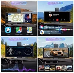 Dashcam voor Auto - 10.26” 4K Dashcam – CarPlay & Android Auto – 350° Rotatie – 6M AHD Achtercamera – Nachtzicht & Rijassistentie - Zwart — thumbnail 5