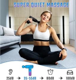 Cotsoco Massageapparaat Deep Tissue - Spiermassageapparaat met 9 Opzetstukken, 20 Snelheden & Stille Brushless Motor - Handheld Percussie Massager voor Rug, Nek & Spierherstel - Zwart — thumbnail 3