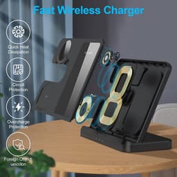3 In 1 Oplaadstation geschikt voor Samsung, Draadloze Oplader Inductief Laadstation geschikt voor Samsung S25/S25+/S24/S23/S22/Z Fold/Z Flip Series/Galaxy Watch/Buds Opladen Dock Stand — thumbnail 2