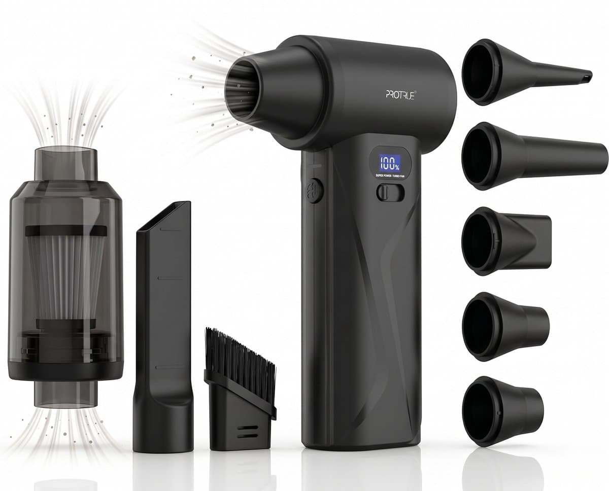 Auto Stofzuiger Snoerloos met Air Duster 110.000 RPM - Kruimeldief Draadloos - Kruimelzuiger - Handstofzuiger - Luchtblazer op accu - Perslucht - Turbo Fan — afbeelding 1