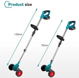 Lilac & Lily Elektrische Grasmaaier - Grastrimmer - 1500W - Krachtig & Veelzijdig - Verstelbaar - Inklapbaar - 3 Soorten Messen — thumbnail 4