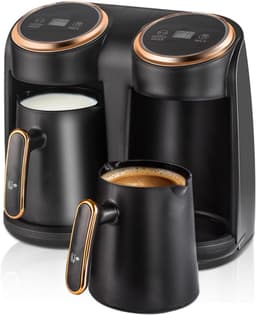 SNJY® Turkse Koffiezetapparaat - Turkse Koffie - Turkse Theepot Elektrische - Dubbele Pot - 600 W - Zwart — thumbnail 1