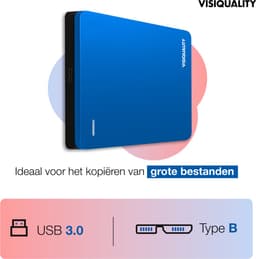 VisiQuality High-Speed Externe Harde Schijf 750 GB - Draagbare Harde Schijf USB 3.0 - Voor Windows & Mac - Geschikt voor Gameconsoles - Compact - Met handleiding - Blauw — thumbnail 5