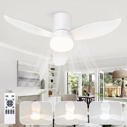 Stille Plafondventilator Met Verlichting - Plafondventilator Met Lamp - 95 Cm - 34W LED - Afstandsbediening - 6 Snelheden - Dimbaar - Timer - DC-Motor - 3 Bladen - Slaapkamer Ventilator - Woonkamer Ventilator — thumbnail 1