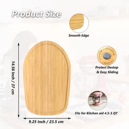 Mixer Schuifmat - Apparaat Slider - Keukenwerk Vereenvoudigen - Food-grade Bamboe - 35.6D x 22.6B x 1.8H cm - Naturel Bamboe — thumbnail 2
