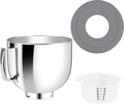 Mengkom met Deksel - Mixer Kom - Bakken en Mixen - Food Grade Roestvrij Staal - 5 Quarts - Zilver — thumbnail 1