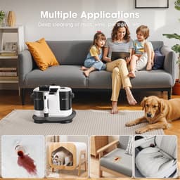 ELVENTO Tapijtreiniger machine - Vlekkenreiniger - Bank reiniger - Carpet cleaner - Wit - 13,5 kPa zuigkracht - Dubbel tanksysteem — thumbnail 4