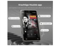 MP3-speler 80 GB met Bluetooth en WiFi, MP3-muziekspeler met Spotify, Amazon Music, Audible, Apple Music, 4 inch touchscreen, Android MP3-streaming (Zilver) Zonder Play Store — thumbnail 5