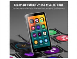 MP3-speler 80 GB met Bluetooth en WiFi, MP3-muziekspeler met Spotify, Amazon Music, Audible, Apple Music, 4 inch touchscreen, Android MP3-streaming (Zilver) Zonder Play Store — thumbnail 3