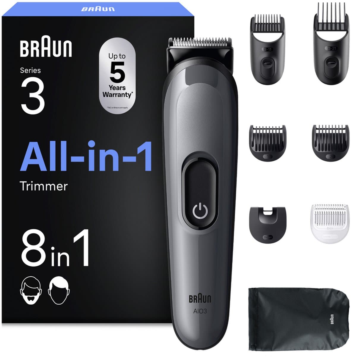 BRAUN All-in-One, 15in1, AIO 3540 Multigroomer Grijs — afbeelding 1