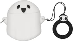 kwmobile Hoes geschikt voor Google Pixel Buds Pro 2 - Siliconen cover voor oordopjes in wit / zwart - Spookje design — thumbnail 1