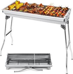 XXL Roestvrijstalen Houtskool BBQ Grill Grote Opvouwbare Barbecue voor Tuin en Camping — thumbnail 1