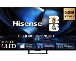 Hisense 55U7SE - Televisie - ULED - Smart TV - Wifi - HDR-ondersteuning - Zwart - Dolby Atmos - Mini LED