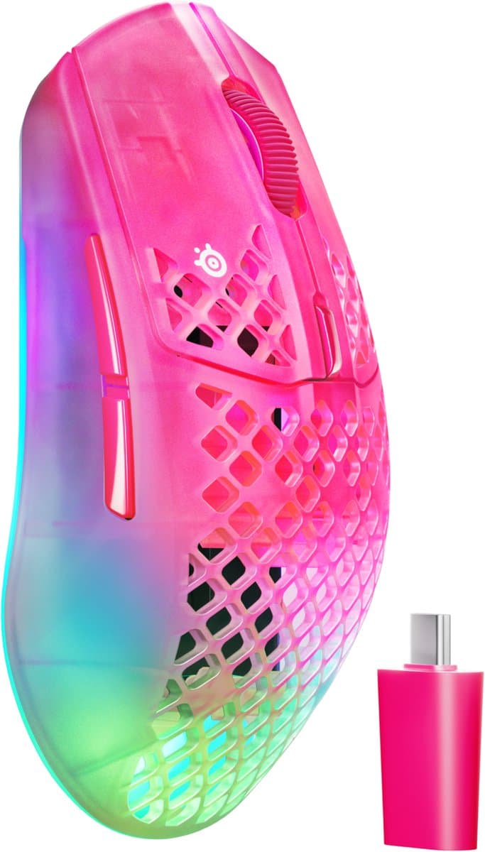 SteelSeries Aerox 3 Wireless Gen 2 - Draadloze Gaming Muis - 4000 Hz Polling Rate - Magenta/Roze — afbeelding 1