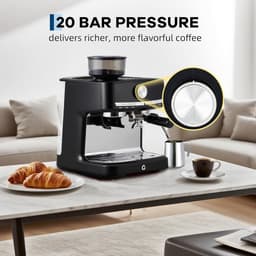 Professionele Pistonmachine met Bonenmaler en Melkopschuimer - Espressomachine met 58mm Piston - 15 Bar - 1.5 Liter - Inclusief Barista Set — thumbnail 4