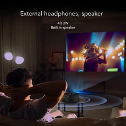 Jhubersproducts - Mini LED-projector - Thuisbioscoop - Compact en lichtgewicht - 1920 x 1080 resolutie - Ideaal voor buitengebruik - Perfect voor film — thumbnail 3