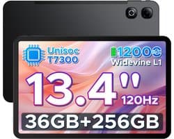 DOOGEE U13 Pro - Tablet - 36GB RAM (6+30GB) + 256GB ROM (2TB/TF) - 11000mAh/18W - 13,4 Inch FHD+ 120Hz IPS - Android 16 - T7300 - Dubbele luidsprekers - Wi-Fi 5 - Face ID - Bluetooth 5.4