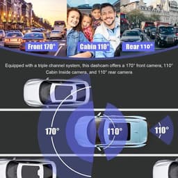 Vlemico - Dashcam - 3-kanaals Dashcamera voor Auto's - 1080P Full HD Nachtzicht - G-sensor en Parkeermodus - Veiligheid en Bewaking - Geschikt voor... — thumbnail 5