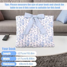 Gevoerde Bijbelhoes met strik, 32x27cm Polyester Blauw Bloemenpatroon Bijbelboekhoes Draagtas Beschermhoes voor Vrouwen en Meisjes Christelijke Cadeaus — thumbnail 4