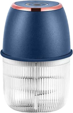Elektrische keukenmachine van 350 ml met 6 messen voor het hakken van knoflook en vlees, oplaadbaar via USB – Blauw — thumbnail 1